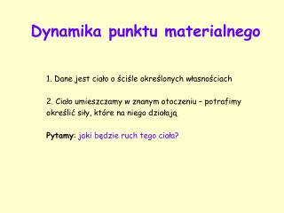 Dynamika punktu materialnego