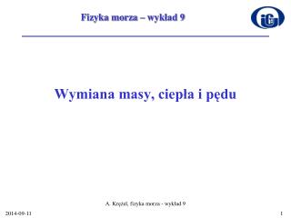 Wymiana masy, ciepła i pędu