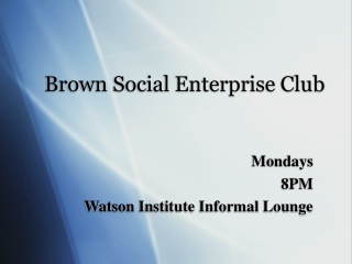 Brown Social Enterprise Club
