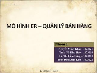 MÔ HÌNH ER – QUẢN LÝ BÁN HÀNG