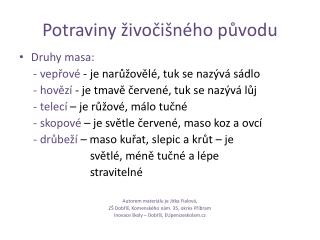 Potraviny živočišného původu