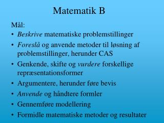 Matematik B