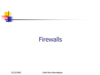 Firewalls