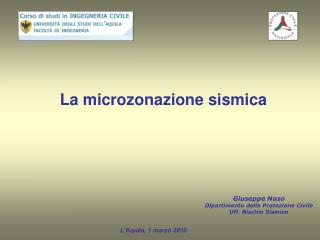 La microzonazione sismica