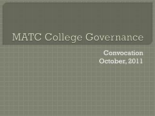 MATC College Governance