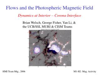 Flows and the Photospheric Magnetic Field Dynamics at Interior – Corona Interface