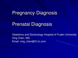 Pregnancy Diagnosis Prenatal Diagnosis