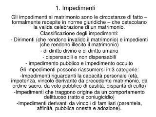 1. Impedimenti
