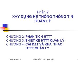 Phần 2 XÂY DỰNG HỆ THỐNG THÔNG TIN QUẢN LÝ