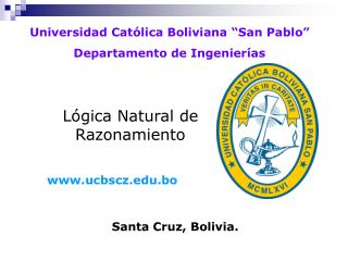 Universidad Católica Boliviana “San Pablo” Departamento de Ingenierías