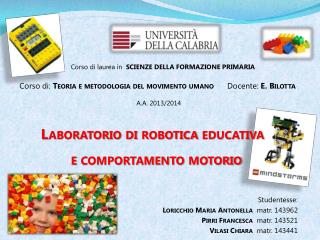 Studentesse: Loricchio Maria Antonella matr. 143962