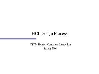 HCI Design Process