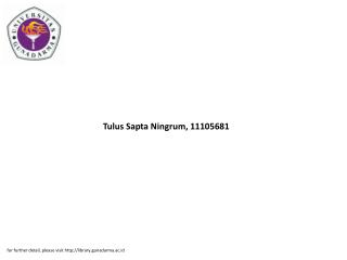 Tulus Sapta Ningrum, 11105681