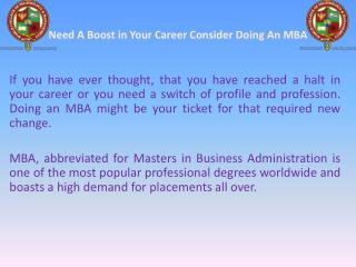 Need A Boost in Your Career Consider Doing An MBA