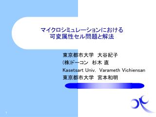 マイクロシミュレーションにおける 可変属性セル問題と解法