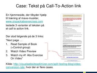 Case: Tekst på Call-To-Action link