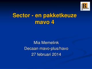 Sector - en pakketkeuze mavo 4