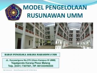 MODEL PENGELOLAAN RUSUNAWAN UMM