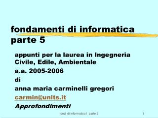 fondamenti di informatica parte 5