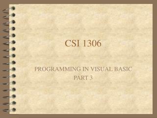 CSI 1306