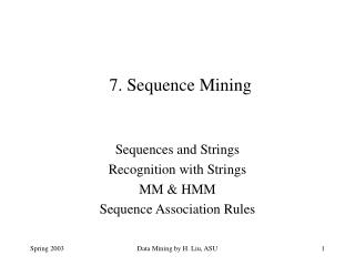 7. Sequence Mining