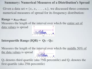 Summary: Numerical Measures of a Distribution ’ s Spread