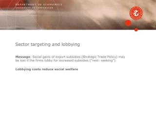 Sector targeting and lobbying