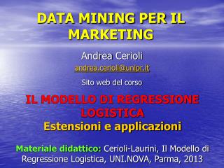 DATA MINING PER IL MARKETING