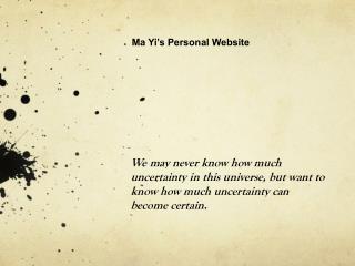 Ma Yi’s Personal Website