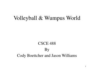 Volleyball &amp; Wumpus World