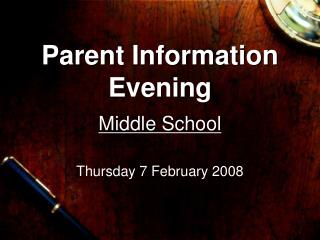 Parent Information Evening