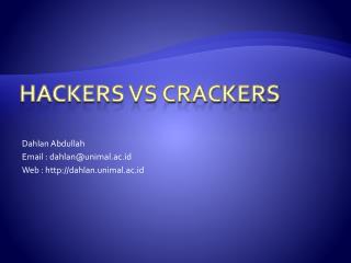 HACKERS Vs CRACKERS