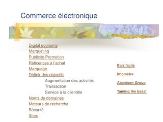 Commerce électronique
