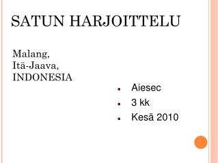 SATUN HARJOITTELU