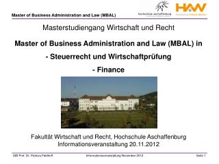 Masterstudiengang Wirtschaft und Recht