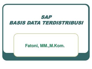 SAP BASIS DATA TERDISTRIBUSI