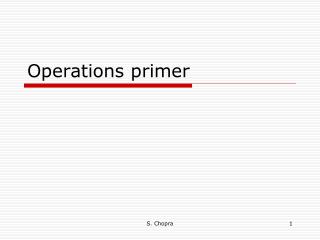 Operations primer