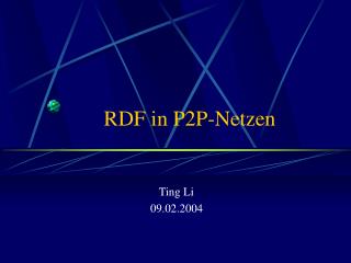 RDF in P2P-Netzen