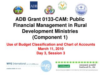 ADB Grant 0133-CAM: Public Financial Management in Rural Development Ministries (Component 1)