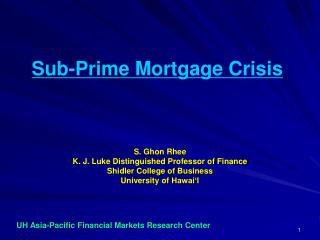 Sub-Prime Mortgage Crisis