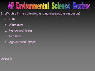 AP Environmental Science Review