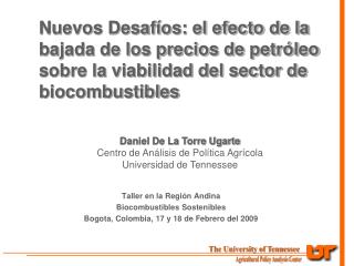 Taller en la Región Andina Biocombustibles Sostenibles