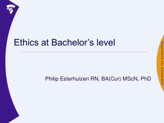 Ethics at Bachelor’s level