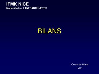 BILANS