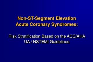 ED Risk Stratification for Chest Pain