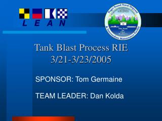 Tank Blast Process RIE 3/21-3/23/2005