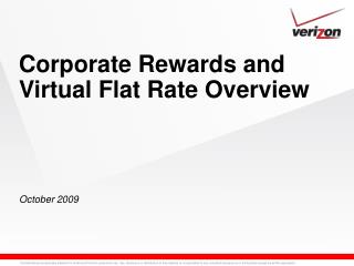 Corporate Rewards and Virtual Flat Rate Overview