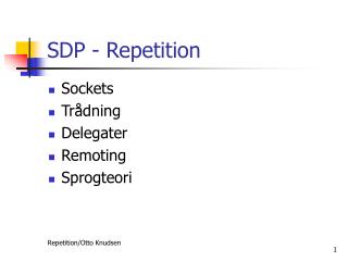 SDP - Repetition
