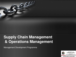 Supply Chain Management & Operations Management