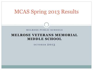 MCAS Spring 2013 Results